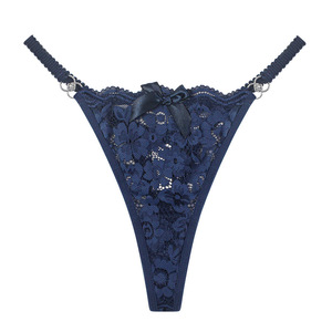 Wholesale <strong>High</strong> <strong>Quality</strong> Lacy Female Underwear Buckle Ribbon G <strong>String</strong> Bow Thong Panties for Women With Multi Color - Product Image 1