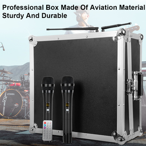 Depusheng GT8M Professional 8-Channel Powerful Amplifier <strong>Mixer</strong> with Two Wireless Microphones for Stage Performance - Product Image 5