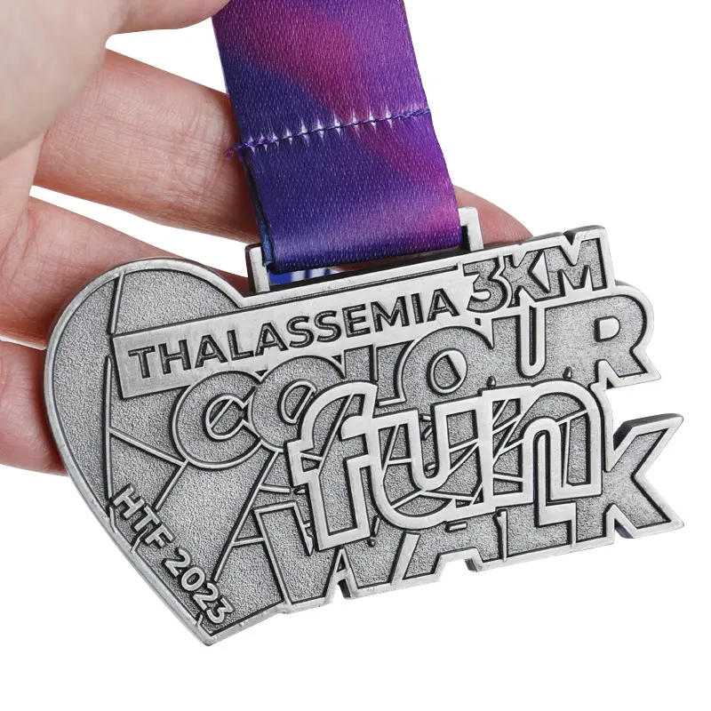 Medalha de corrida de lembrança 3k 5k liga de zinco metal artesanato medalha personalizada acabamento de metal