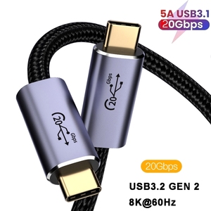 USB 3.1 pd10 Gbps tip C tipi-C Video ses veri iletim kablosu PD100W 5A 8K 4K 60Hz dizüstü bilgisayarlar-c 3.2 20 hat - Product Image 2