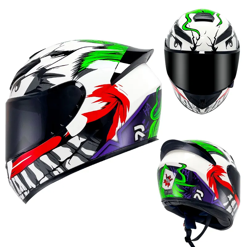 Casque de moto toutes saisons universel équitation casque de sécurité en fibre de carbone moto hommes et femmes 3C chevalier personnalité casque