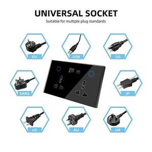 Interruptores inteligentes de enchufes de pared USB tipo C Sistema de automatización del hogar con control remoto Interruptores de salidas universales Red Zigbee