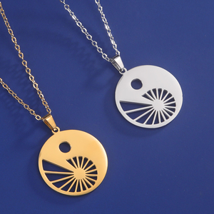 Myshape fibonacci vàng xoắn ốc mặt dây chuyền vòng cổ Tỷ lệ hình học Vòng cổ thép không gỉ thiêng liêng hình học toán học Quà Tặng - Product Image 5