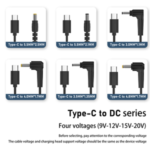 USB c型至dc 5V/9V/12v/15v/19.5v电源充电电缆，适用于不同的DC电源设备储能、电动工具 - Product Image 3