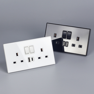 Hochwertige moderne 146 Dual Triple Port Dual USB geschaltete Buchse Smart Home Multifunktion ale Glasscheibe buchse - Product Image 5