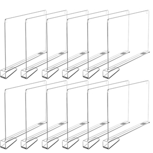 Acrylic rõ ràng Kệ nhựa chất lượng cao tùy chỉnh rõ ràng kệ sách ngăn quần áo tổ chức nhựa siêu thị kệ chia - Product Image 6