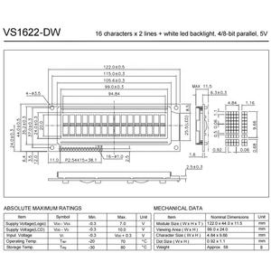 Lcd ekran modülü 16X 2 küçük Lcd modülü 5V Splc780D1 denetleyici beyaz Led aydınlatmalı 16X2 karakter Lcd modülü - Product Image 2
