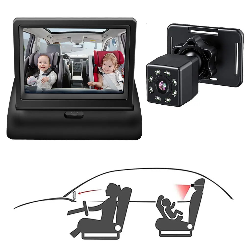 2022 HINZ 4,3 "LCD HD Auto Monitor & Mini TV Computer Display Farbbild schirm Video eingang Sicherheits monitor Rückansicht Monitor