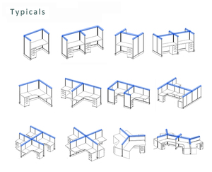 Sistema de panel de cubículo de partición modular para estación de trabajo de pie Mesa inteligente de escritorio de computadora ajustable en altura - Product Image 2
