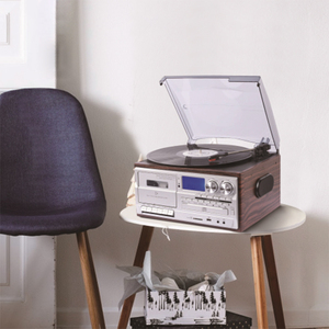 Classic <strong>8</strong> in <strong>1</strong> Multimedia Turntable System Sd cd Usb Rercording Turntable Player with Cassette Radio - Product Image 3
