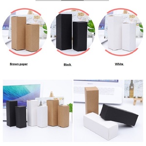 Papery kutusu boş kozmetik ambalaj kutusu kahverengi beyaz siyah özel tasarım 5ML- 100ML uçucu yağ şişe Kraft kağıt hediye kutusu - Product Image 4