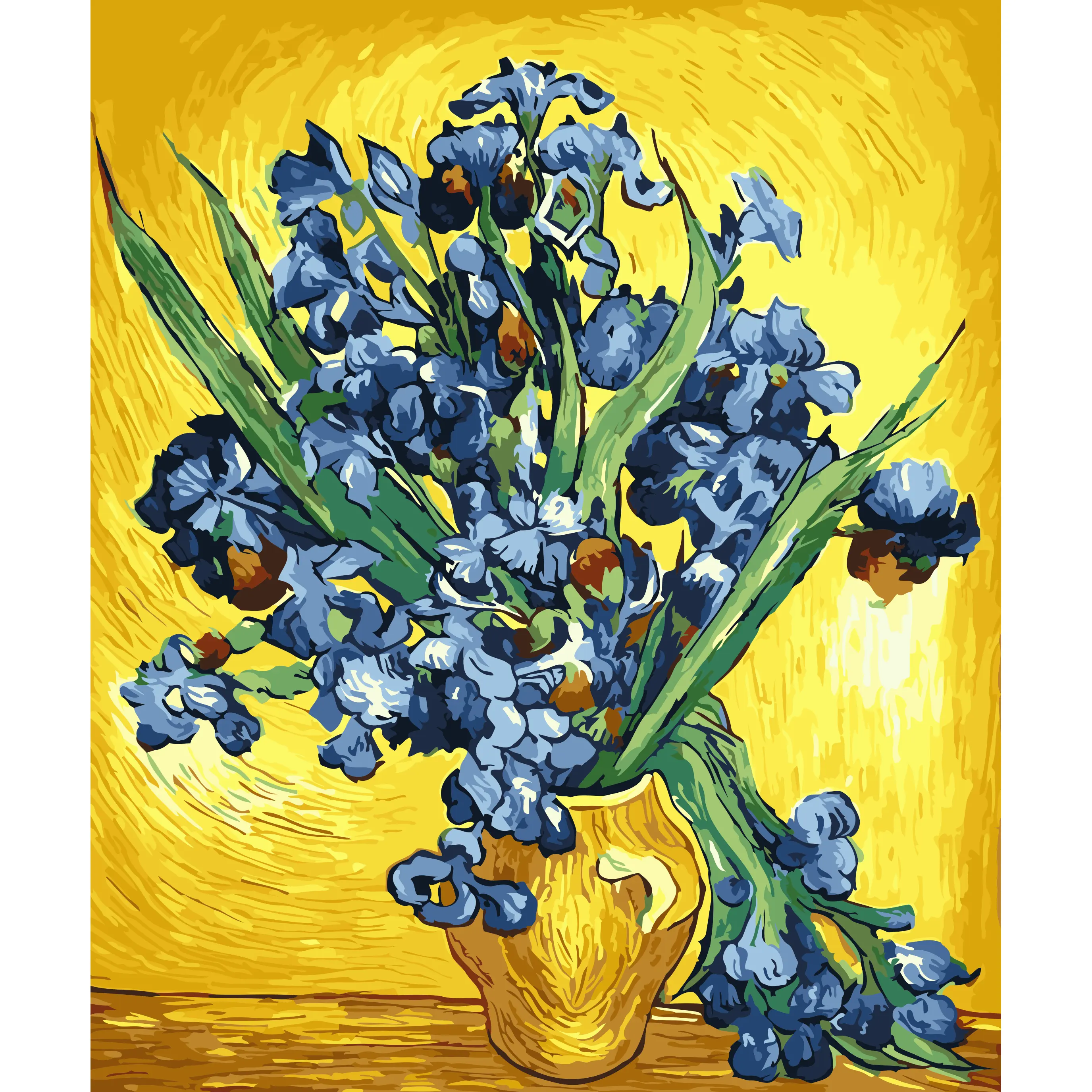 Pintura DIY por números flores pintadas a mano decoración del hogar regalo lienzo dibujo figura pintura al óleo 16x20"