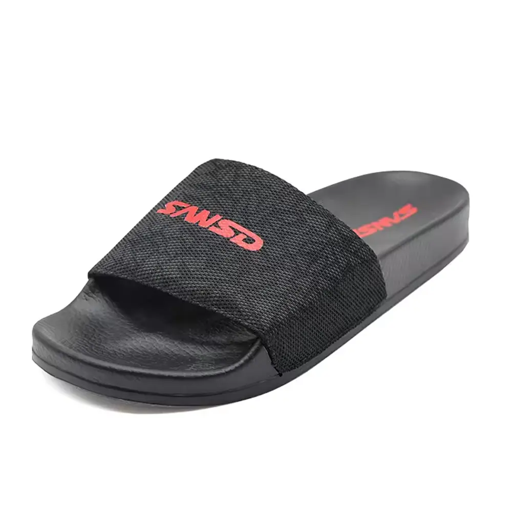 2024 más popular Wefoam Men Plain Slides Sandalia Zapatilla Último diseño Etiqueta privada Slide Men Pu Sole 3D Mens Slides Rubber San