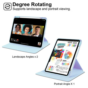 IPad Pro11インチ2024レザースマートカバークリアバックシェル用の売れ筋360度回転タブレットケース - Product Image 4
