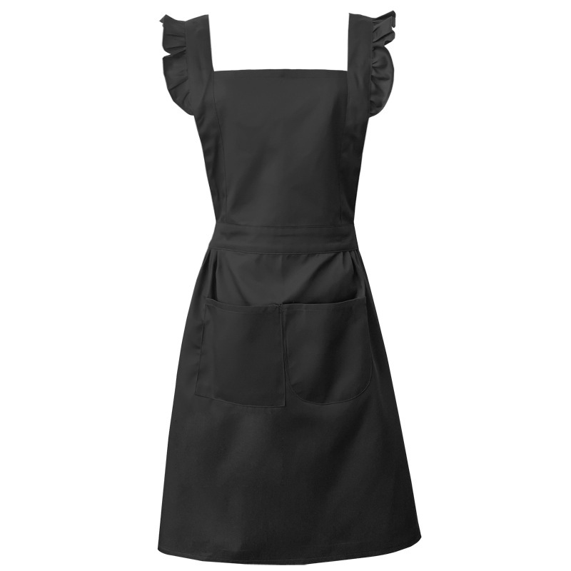 Black simple edition one piece apron