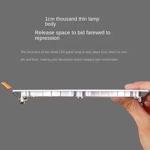 Thiết kế hiện đại 1cm siêu mỏng <span class=keywords><strong>LED</strong></span> bảng điều chỉnh ánh sáng vuông downlight cho nhà bếp cho phòng khách nhôm IP44 bán buôn - Product Image 2