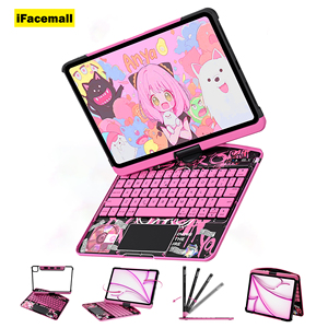 Ifacemall ใหม่360ใสหมุนได้สำหรับ iPad Pro 12.9 2018/2020/2021 backlit keyboard เคส - Product Image 1