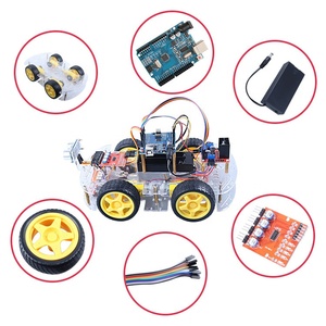 Kit de coche inteligente 4WD, compatible con seguimiento de diente azul, ultrasónico, evitación de obstáculos, Robot programable para Arduino DIY