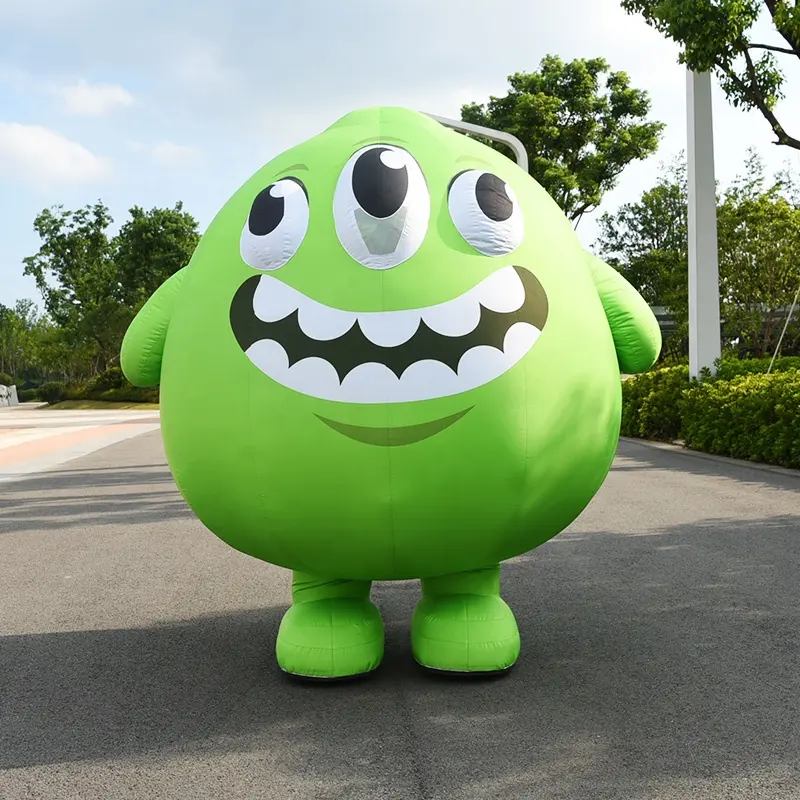 Disfraz inflable con diseño personalizado, disfraz de monstruo verde, mascota para decoración de eventos