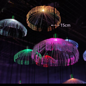 Fiber Optic Small Jellyfish Chandelier 12V Diameter 15cm 20cm Rgb Colorful Smart Pendent Indoor <strong>Light</strong> - Product Image 2