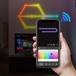 WIFI LED สมาร์ทโคมไฟติดผนัง Creative ตกแต่ง RGB บรรยากาศโคมไฟ LED จังหวะเกมตกแต่งห้อง RGB สมาร์ท Light บาร์ - Product Image 3