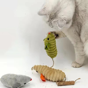 インタラクティブな猫のおもちゃの中にシルバーのスティックテールキャットニップと新しい到着かわいいぬいぐるみマウスのおもちゃ - Product Image 1