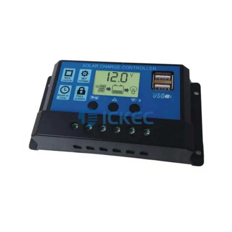 10A 20A 30A 40A 50A 60A 12V 24V USB Smart Battery Regulator PWM Solar Charge Controller