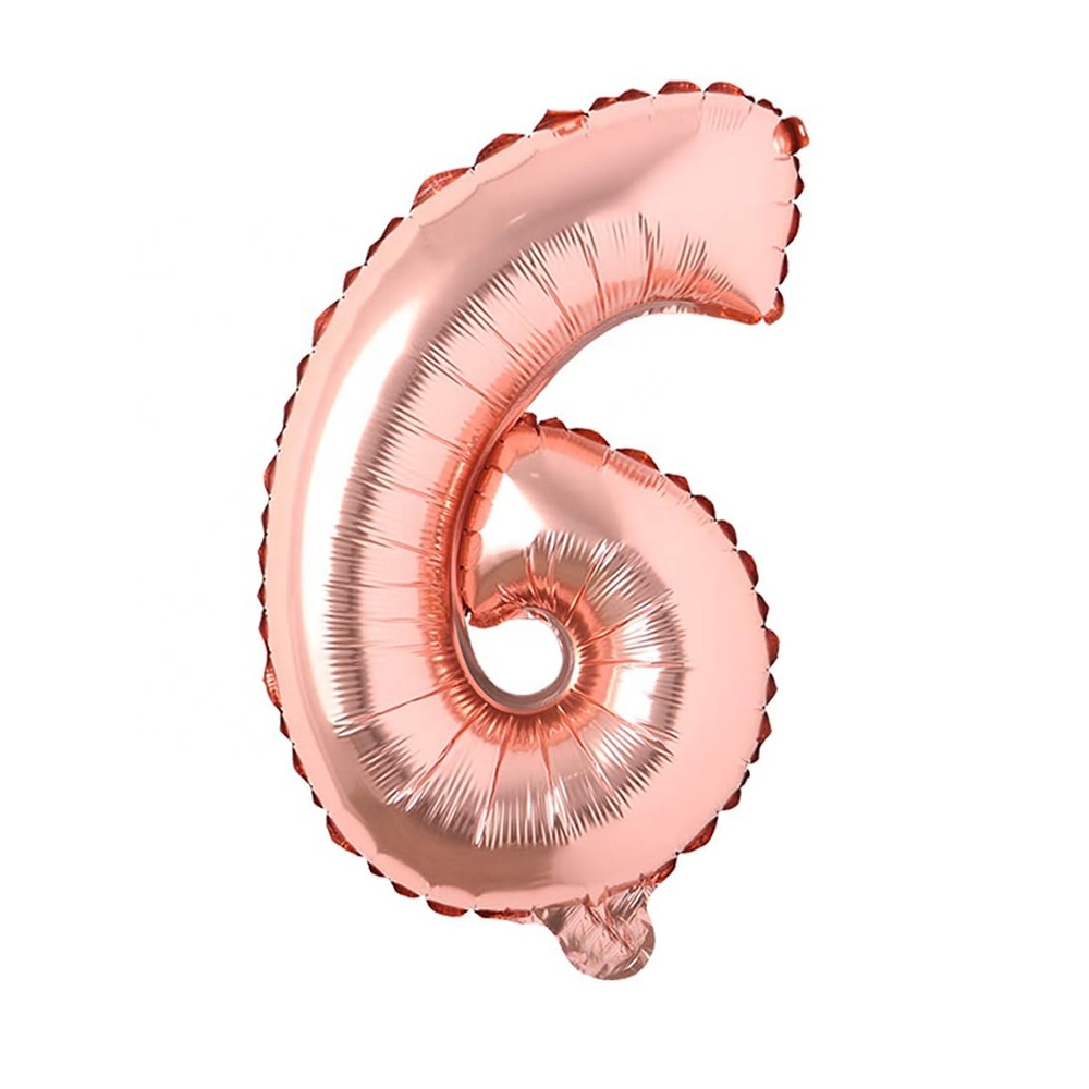 6 ballons or rose