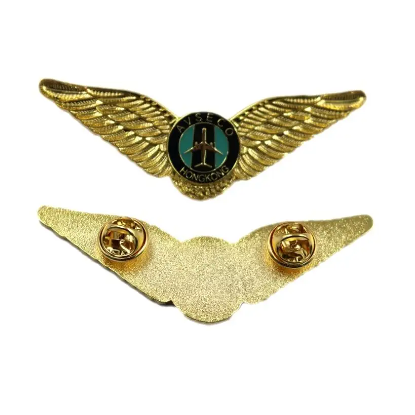 주문 금속 핀 기장 연약한 사기질 항공 조종사 날개 핀, 선물 기념품을 위한 러시아 핀 기장, 돔을 가진 비행기 날개 핀