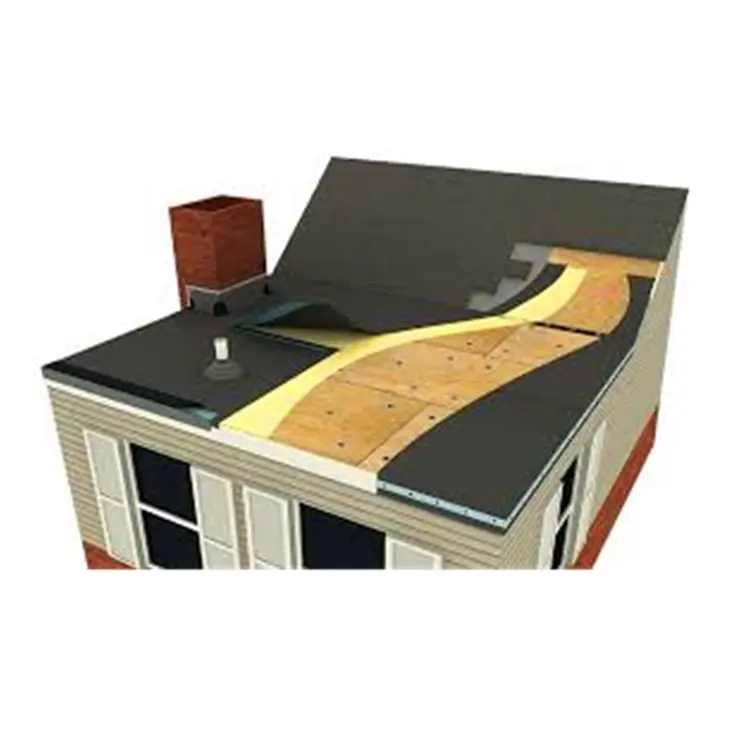 Bâche d'étanchéité noire sur toit en béton, membrane imperméable, feuille de caoutchouc résistante aux UV EPDM