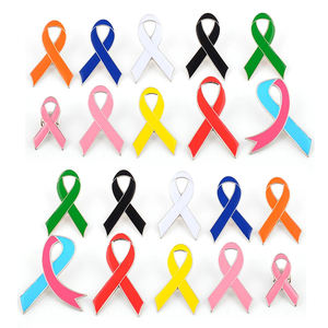 Pita Kanker Pin Kesadaran Kanker Payudara Kesehatan Mental Bros Merah Muda Payudara Lencana Pin Enamel Medis - Product Image 2