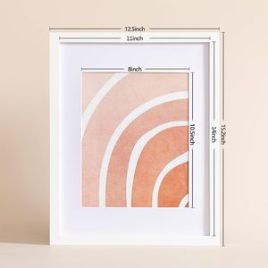 無垢材と丈夫な耐久性のあるガラスで作られた11x14額縁、マット付きの8x10と8.5x11の写真を表示 - Product Image 3