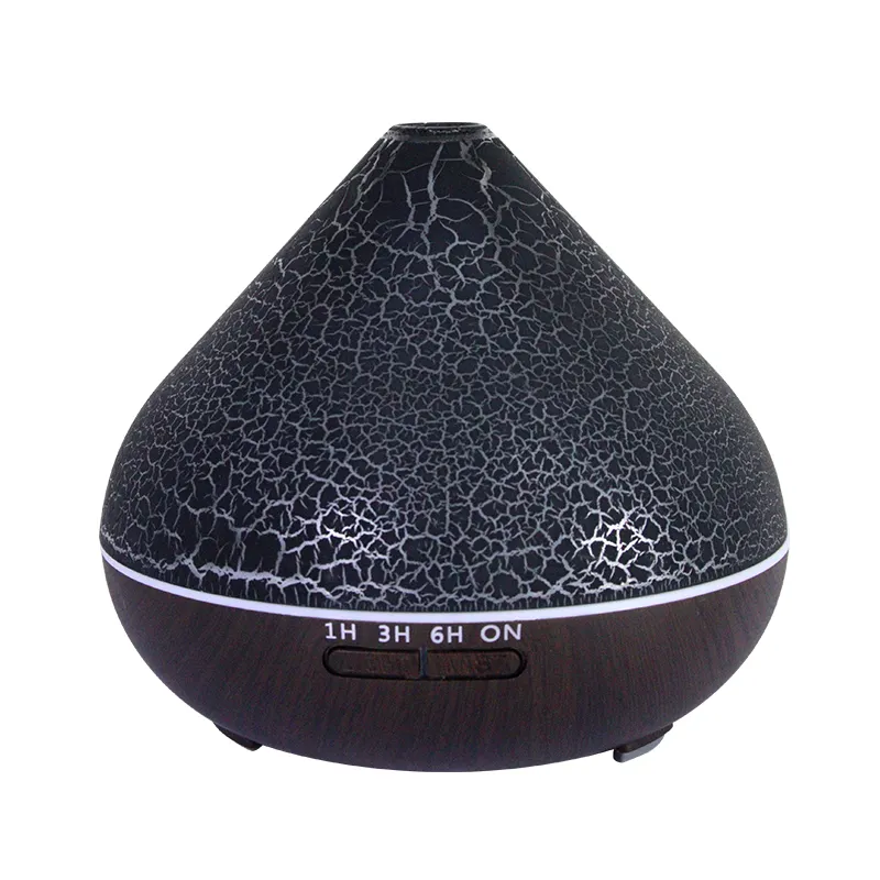 HonSun 2024 b2b marketplace 500ml night light white aroma diffusor Volcanic black and white crack h2o humidifying mist