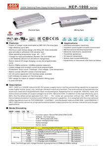 MEAN WELL HEP-1000-100 High Eff., Rugged 1000W Power Supply, 24V 42A, IP67, Industrial <strong>Automation</strong>, Control <strong>Systems</strong>