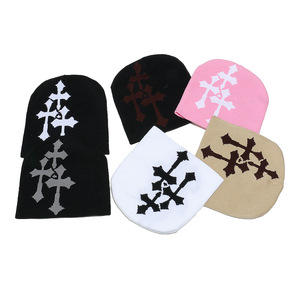 Y2k Dệt Kim Chữ Thập Người Đàn Ông Của Jacquard Hat Châu Âu Và Mỹ Hip-Hop Hat Thể Thao Ngoài Trời Xu Hướng Đường Phố Beanie - Product Image 3