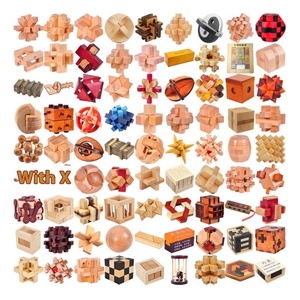 Kongming khóa đầy đủ thiết lập luban khóa ma thuật Cube gỗ đồ chơi 3D gỗ Cube Câu Đố giải pháp đồ chơi bằng gỗ cho trẻ em - Product Image 1