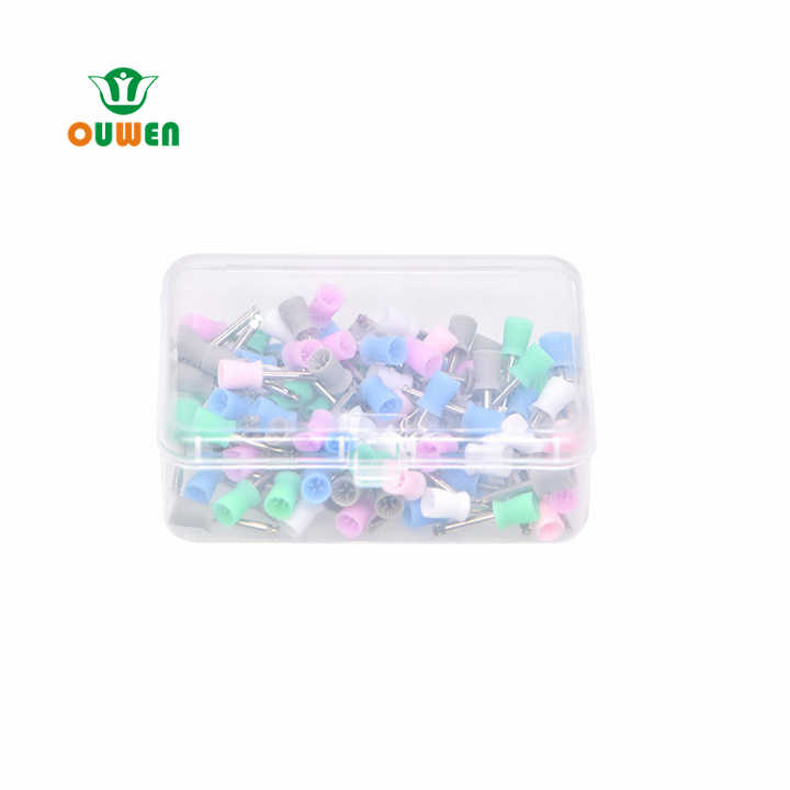 Ouwen Manufacture N-A-1 Four Pages White Hard Dental Prophy Polishing Cup 100 Pcs Per Box for Teeth Whitening and Cleaning