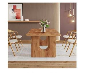 独特的家用家具矩形厨房餐桌，带木质底座 - Product Image 1
