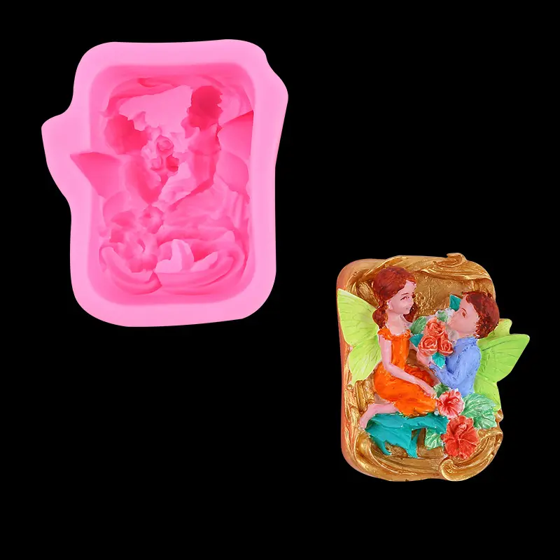 diy fondant mousse cake baking mold Men and women Flower Fairy scented candle Soap plaster silicone mold