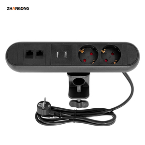 Escritorio Extraíble Escritorio Montaje Multi-Salidas UE Toma de corriente USB Abrazadera de mesa - Product Image 2