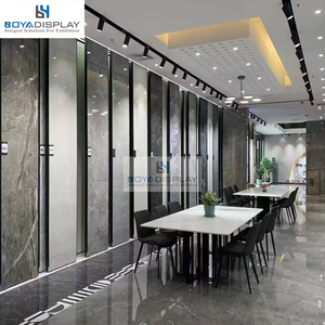 Boya Tùy Chỉnh Kim Loại Trượt Đẩy Kéo Adjustive Đá Cẩm Thạch Nhân Tạo Tự Nhiên Mẫu Slate Tầng Đứng Gốm Gạch Hiển Thị Giá - Product Image 4