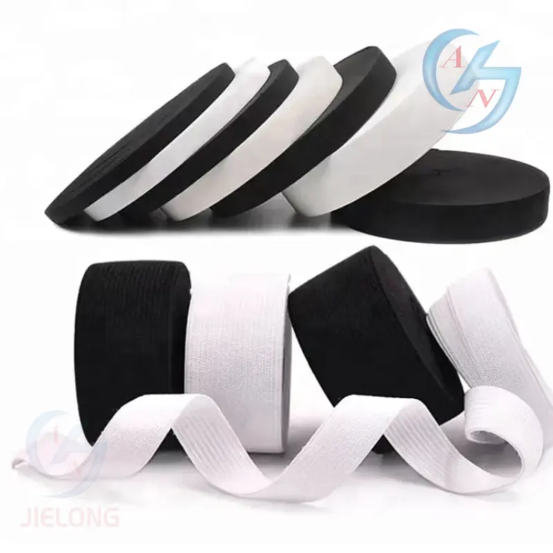 KY Custom 144color double plain sewing Elastic band Soft Skin Rubber Bands Shoes Pants Decorative Stretch Webbing tapes