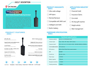 Universal 4G 4-wire J16 Car GPS Tracker Batería incorporada GSM GPRS GPS Google Map Dispositivo de ubicación de seguimiento sobre el límite de velocidad - Product Image 3