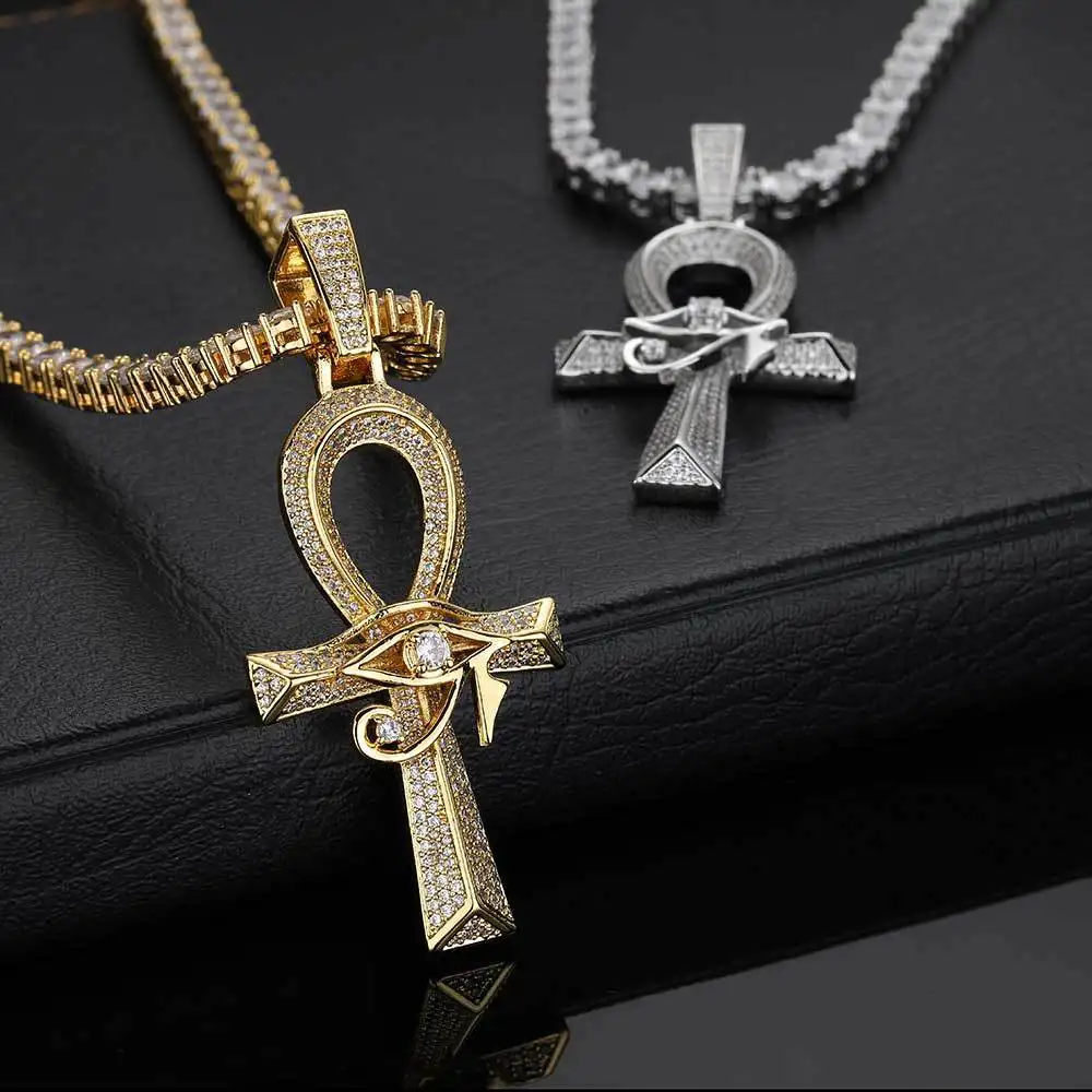 2023 UWIN Ankh croix pendentif oeil d'horus Ankh collier ancien égyptien Hip Hop bijoux amulette