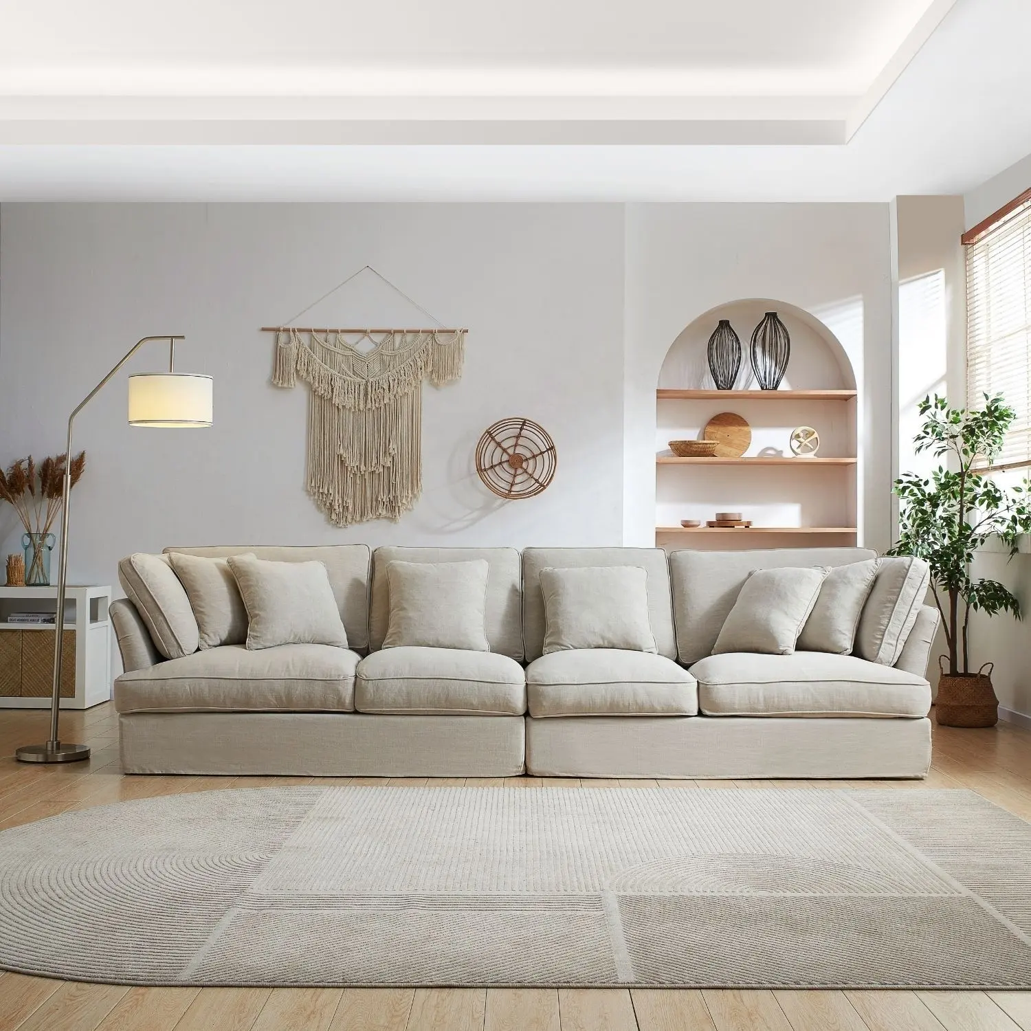 Italia Nordic Sofa bagian Modular, kain penutup dapat dilepas Villa Cloud untuk ruang tamu