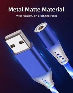 360 Degree Rotating Luminous Magnetic Mobile Phone Usb Light Flashing Magnetic Charge Usb Cable Magnetic <strong>Charger</strong> for <strong>All</strong> Phones - Product Image 5