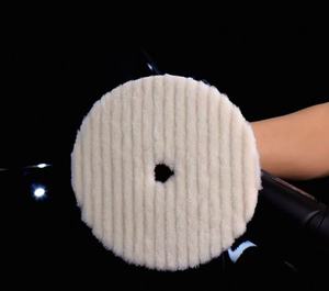 100% doğal yün parlatma pedi yeni Trend araba detaylandırma çizikler kaldırmak şerit desen orta kesme kuvveti yün polisaj OEM - Product Image 3