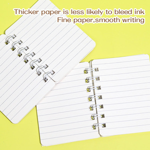 Juego de cuaderno en espiral de dibujos animados bonitos A7, 4 paquetes, Mini Bloc de notas diario para niñas, cubierta de papel, proveedor escolar de bolsillo para estudiantes - Product Image 4