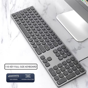 Teclado con cable de aleación de aluminio de tres zonas adecuado para Apple Computer Desktop Computer Universal X Structure Office Keyboard - Product Image 3