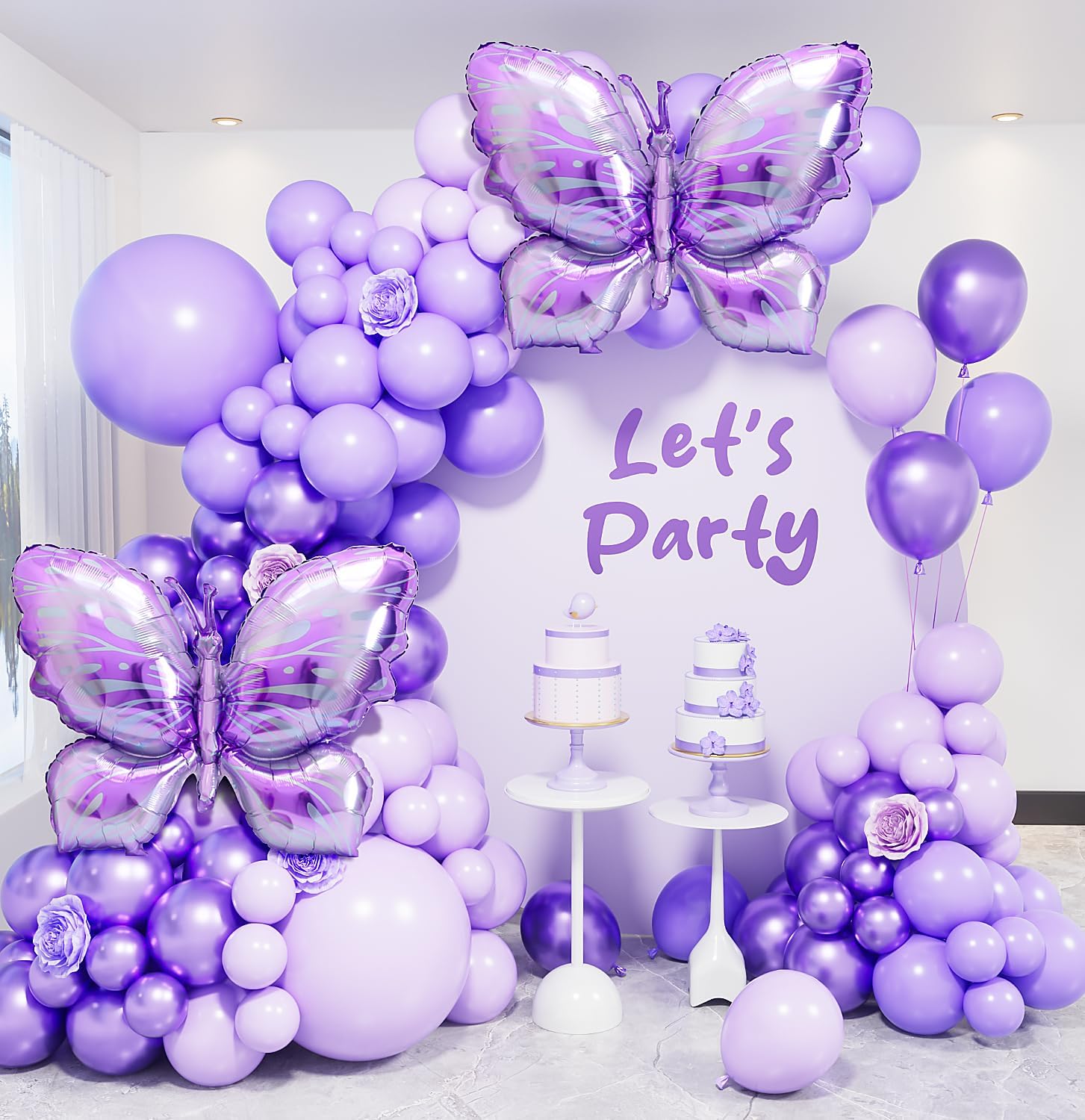Kit ghirlanda palloncino rosa e viola 13